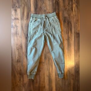 Gap XS Sage Green Utility Joggers Elastic Waist Drawstring Athleisure